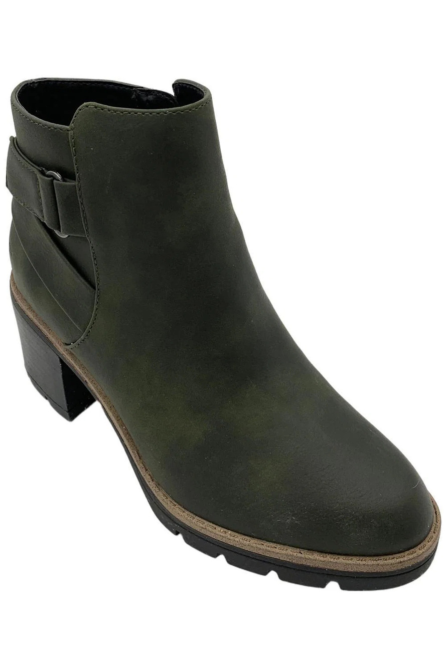 Naturalizer Women's Maren Water-Repellent Heeled Bootie Olive - Wide